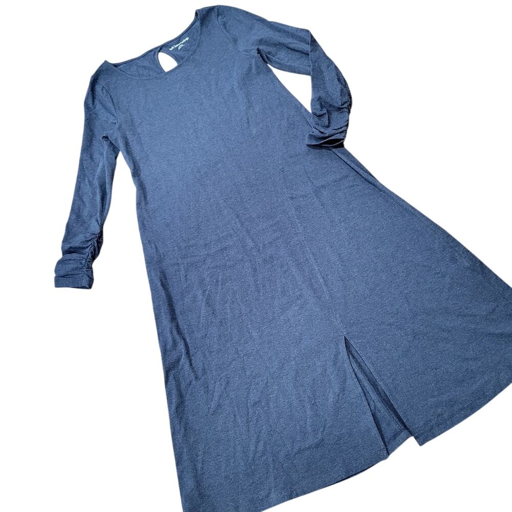 Soft Surroundings Annette Dress Style #2FJ85 Boat neck Shirred Sleeves Size Med.
